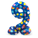 Folat bv ballon aluminium debout points colorés numéro 9 - 72cm