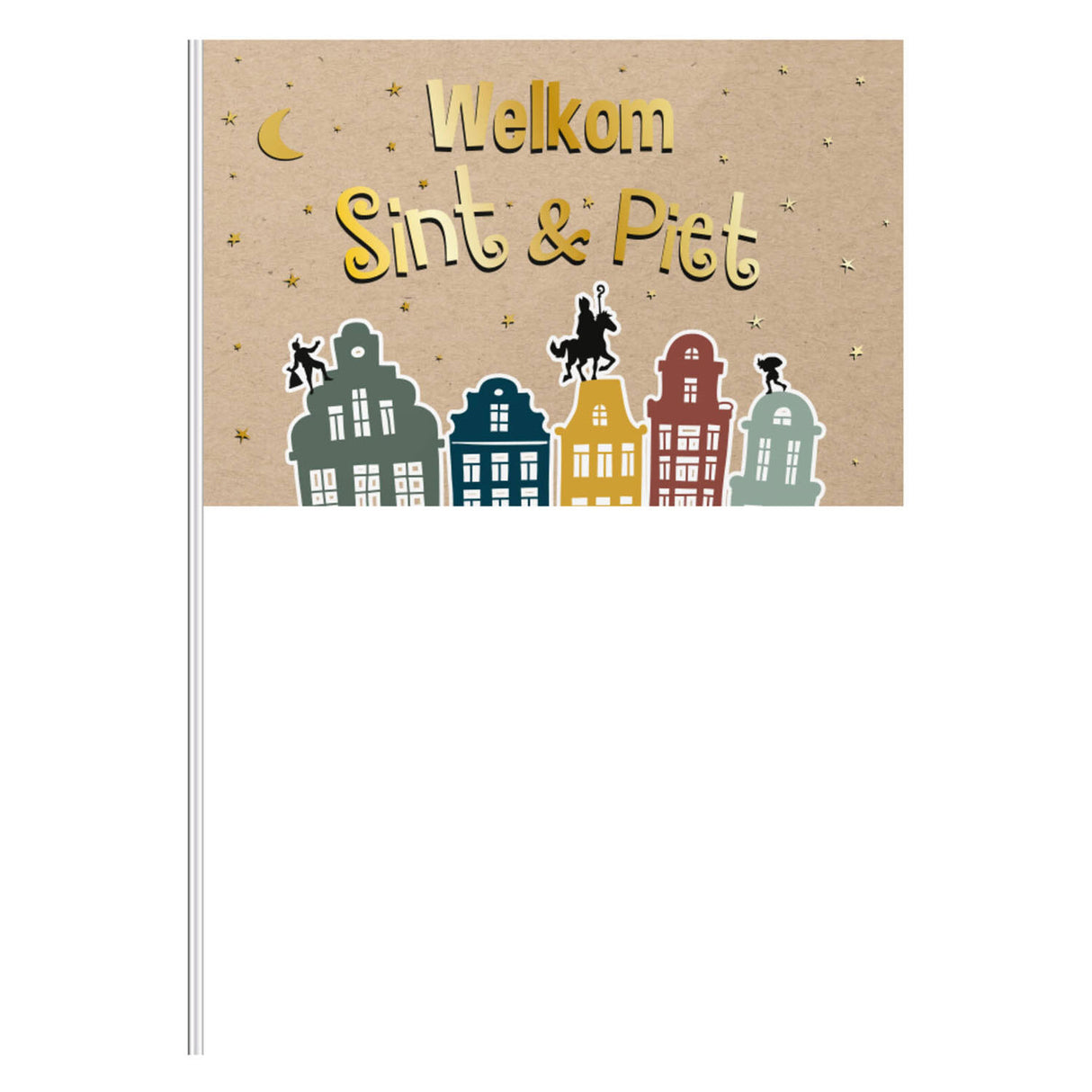 Folat bv zwaaivlag 'welkom sint piet', 30x20cm