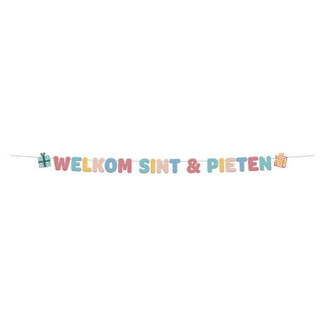Folat bv guirlande de lettres bienvenue Père Noël et Pieten, 150 cm