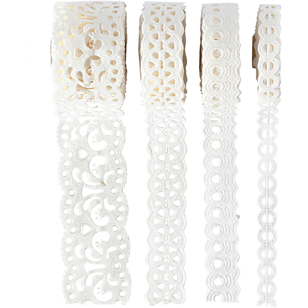 Creativ company Bordures en dentelle en papier, l: 8-23 mm, blanc, 4x2 m 1 boîte