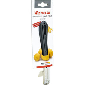 Éplucheur pendulaire universel Westmark avec cutter, pour gauchers, souple, lame en acier inoxydable, noir, 28032270