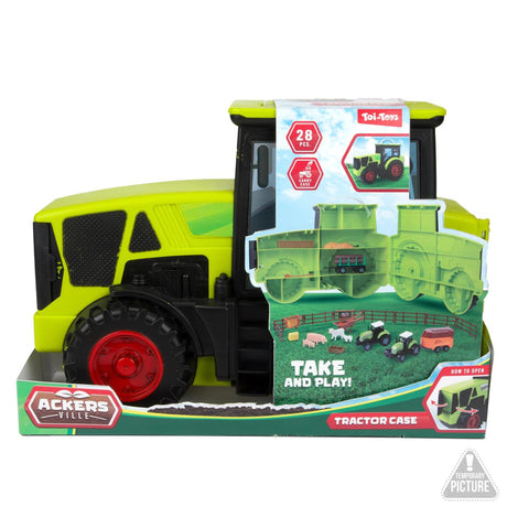 Toi-toys ensemble de jeu de ferme 33 pièces dans une mallette de tracteur