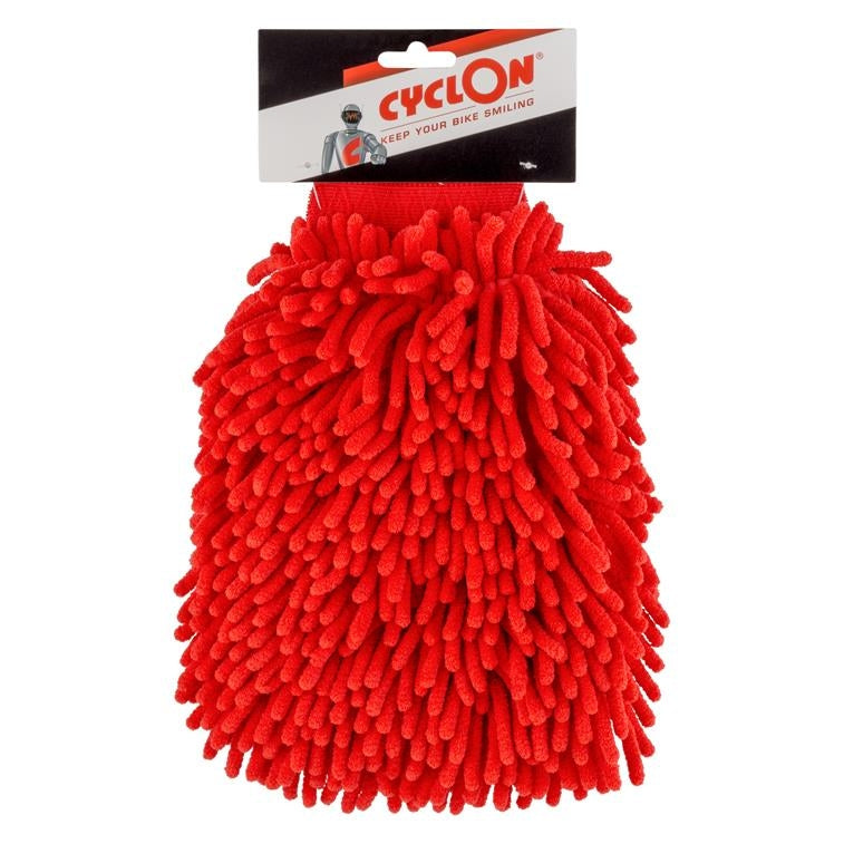 Washing glove Microfiber red