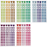 Autocollants mosaïque Creativ company, d 8-14 mm, feuille 11x16,5 cm, différentes couleurs, 10 feuilles 1 boîte
