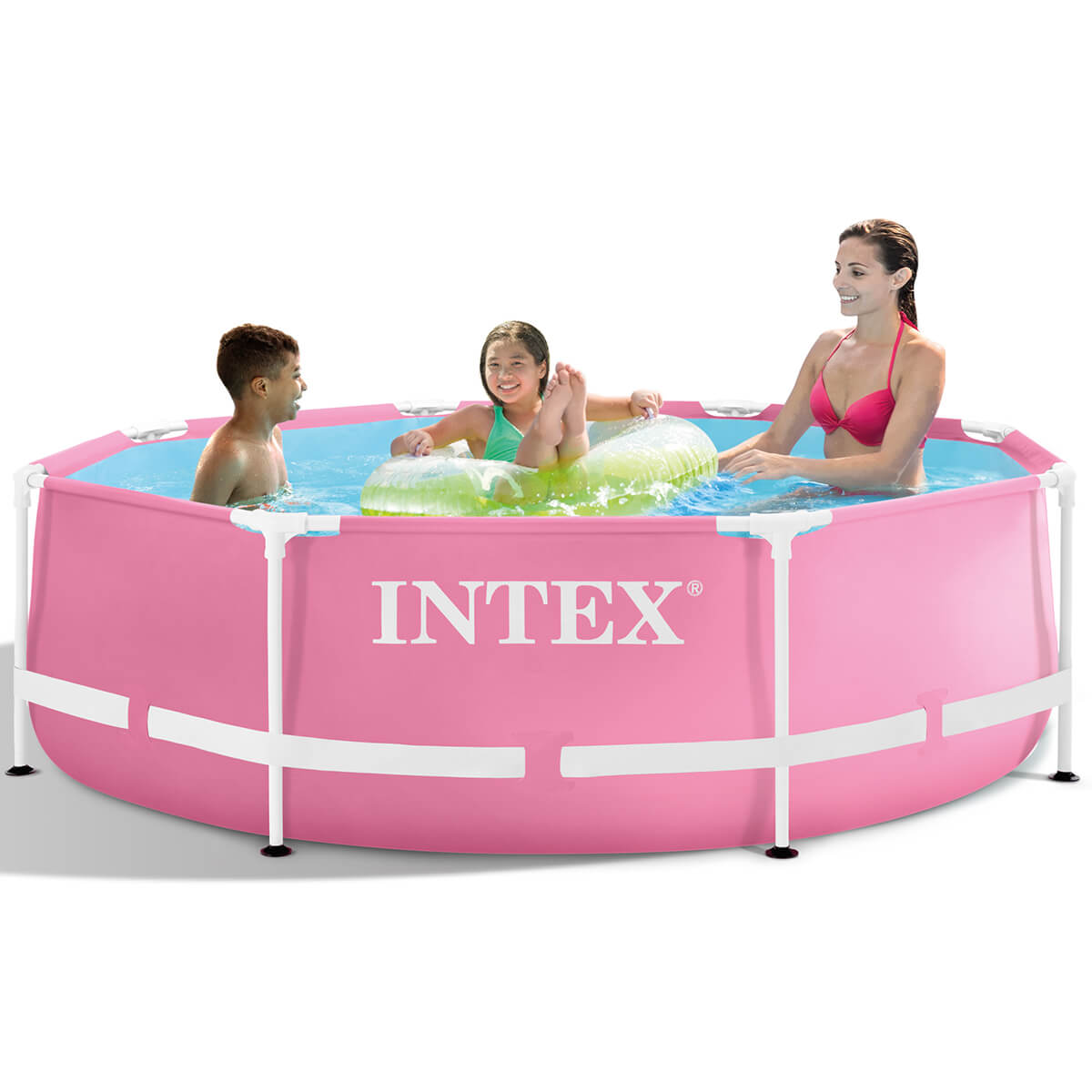 Intex roza kovinski okvir bazen 244 x 76 cm s filtrirno črpalko