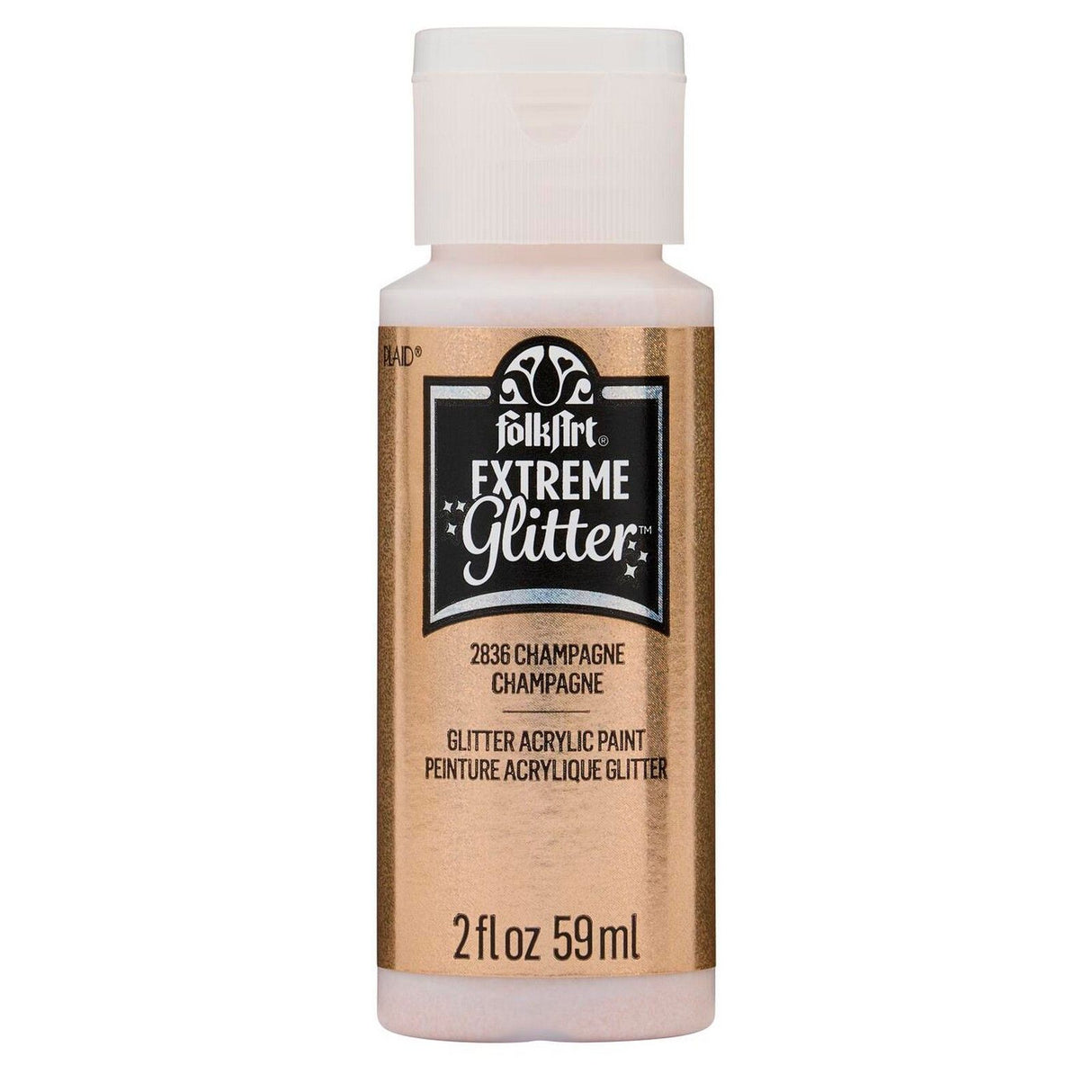 Folkart • peinture acrylique pailletée extrême champagne 59ml