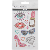 Autocollants diamant Creativ company, prêts pour la fête, feuille 10x16 cm, 1 feuille