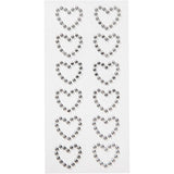 Coeurs en strass Creativ company, dim. 23x21 mm, argent, 12 pièces 1 boîte