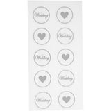 Autocollants Creativ company, coeur - mariage, d 25 mm, feuille 7,8x15,5 cm, noir, 2 feuilles div 1 boîte