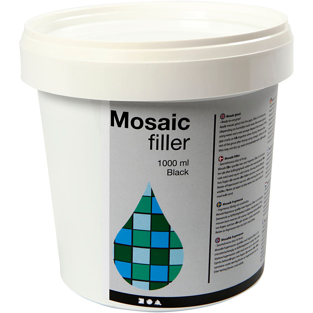 Coulis mosaïque Creativ company, noir, 1000 ml 1 seau