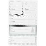 Autocollants Vivi Gade, feuille 9x14 cm, dimensions 42x39+84x29 mm, argent, blanc, 4 feuilles 1 boîte