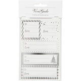 Autocollants Vivi Gade, feuille 9x14 cm, dimensions 42x39+84x29 mm, argent, blanc, 4 feuilles 1 boîte