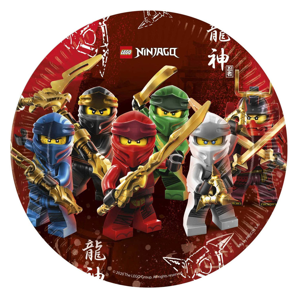 Plaques de papier Globos FSC Ninjago, 8e.