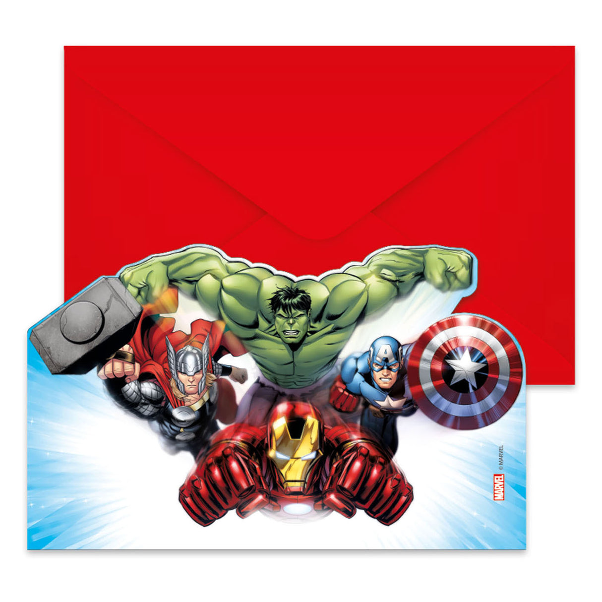 Invitations et enveloppes Globos fsc avengers infinity pierres, 6 pcs.
