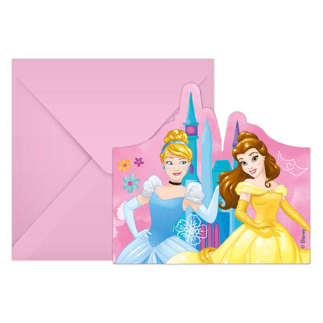 Invitations et enveloppes Globos fsc disney princesse vivez votre histoire, 6 pcs.