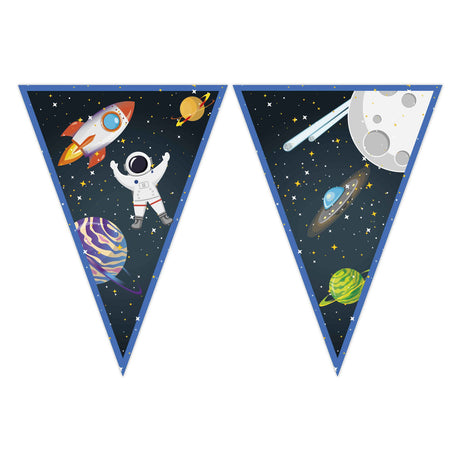 Ligne de drapeau en papier Globos Espace fusée FSC, 3 mètres.