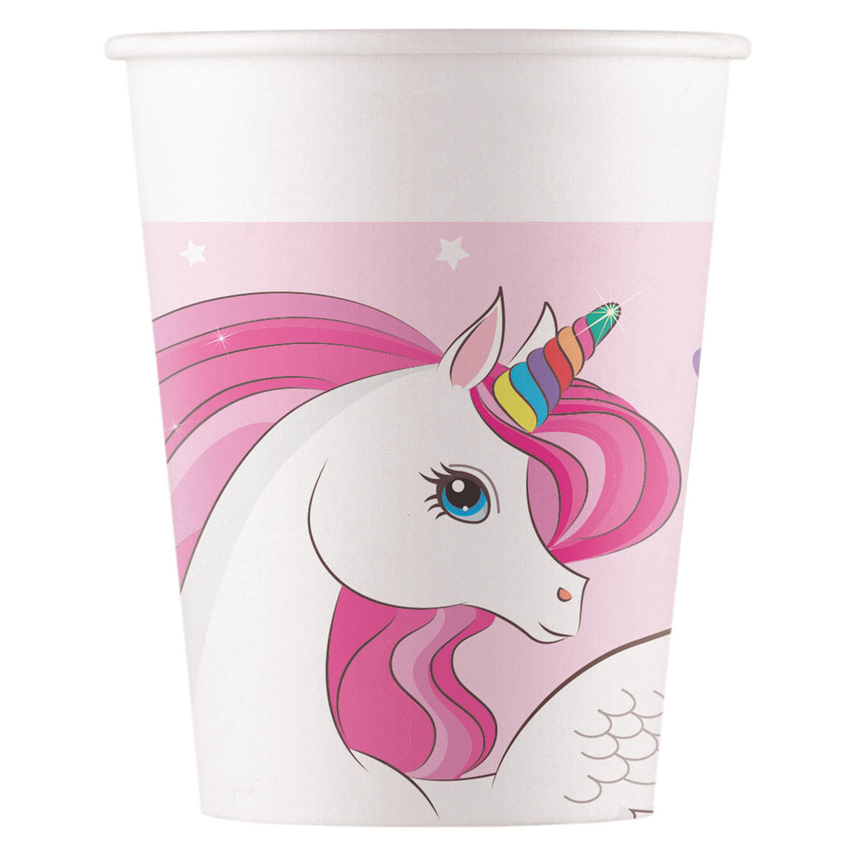 Gobelets en papier Globos fsc licorne couleurs arc-en-ciel, 8 pcs.