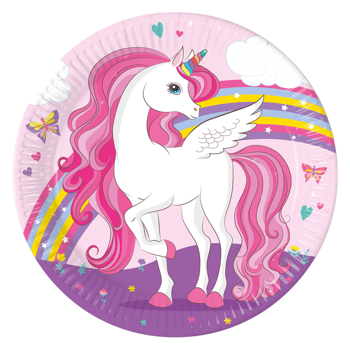 Plaques en papier Globos FSC Colours Rainbow de l'Unicorn, 8e.