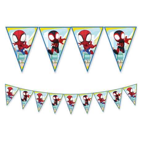 Ligne de drapeau en papier Globos fsc spidey, 3mtr.