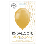 Globos Balloons Metallic Gold 30cm, 10st.