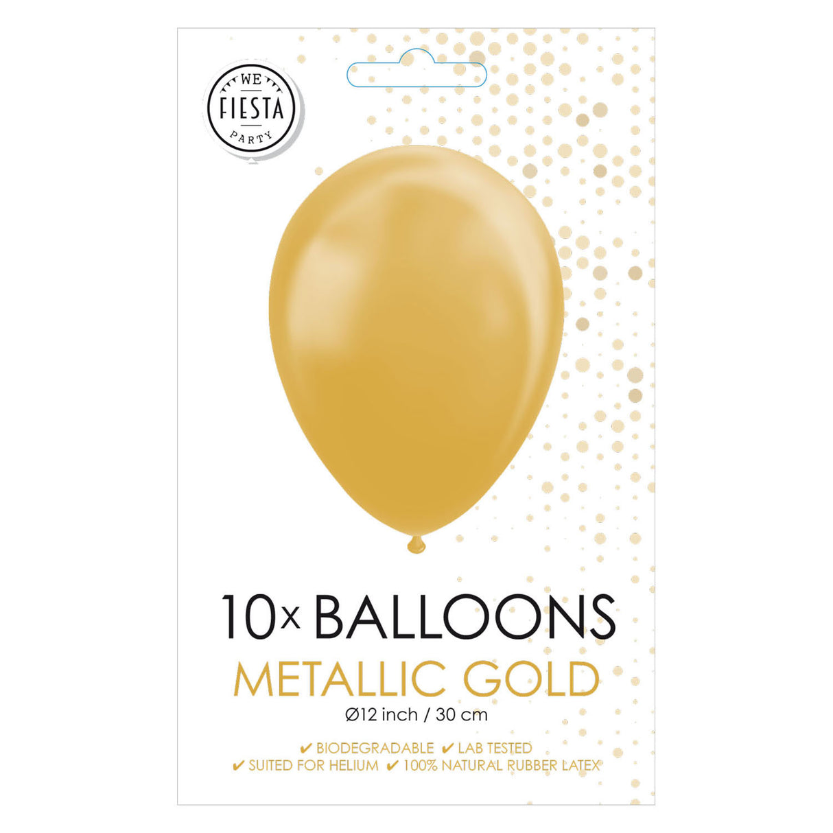 Globos Balloons Metallic Gold 30cm, 10st.