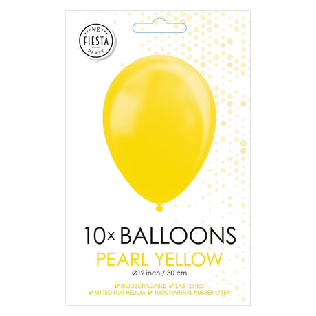 Globos Balloons Metallic Yellow 30 cm, 10 ..