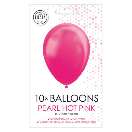 Globos Balloons Pearl Hard Pink 30cm, 10 ..