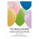 Ballons Globos perles métalliques mélange de couleurs 30cm, 10pcs.