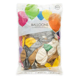 Globos Balloons Metallic Pearl Mix Colors 30 cm, 100.