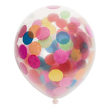 Ballons confettis Globos mélange de confettis en papier 30cm, 6 pcs.