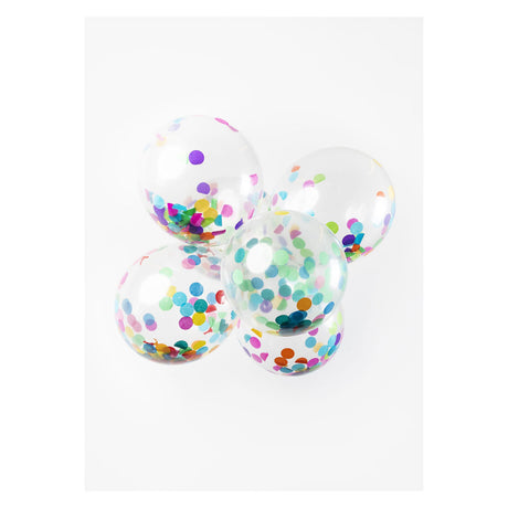 Ballons confettis Globos mélange de confettis en papier 30cm, 6 pcs.