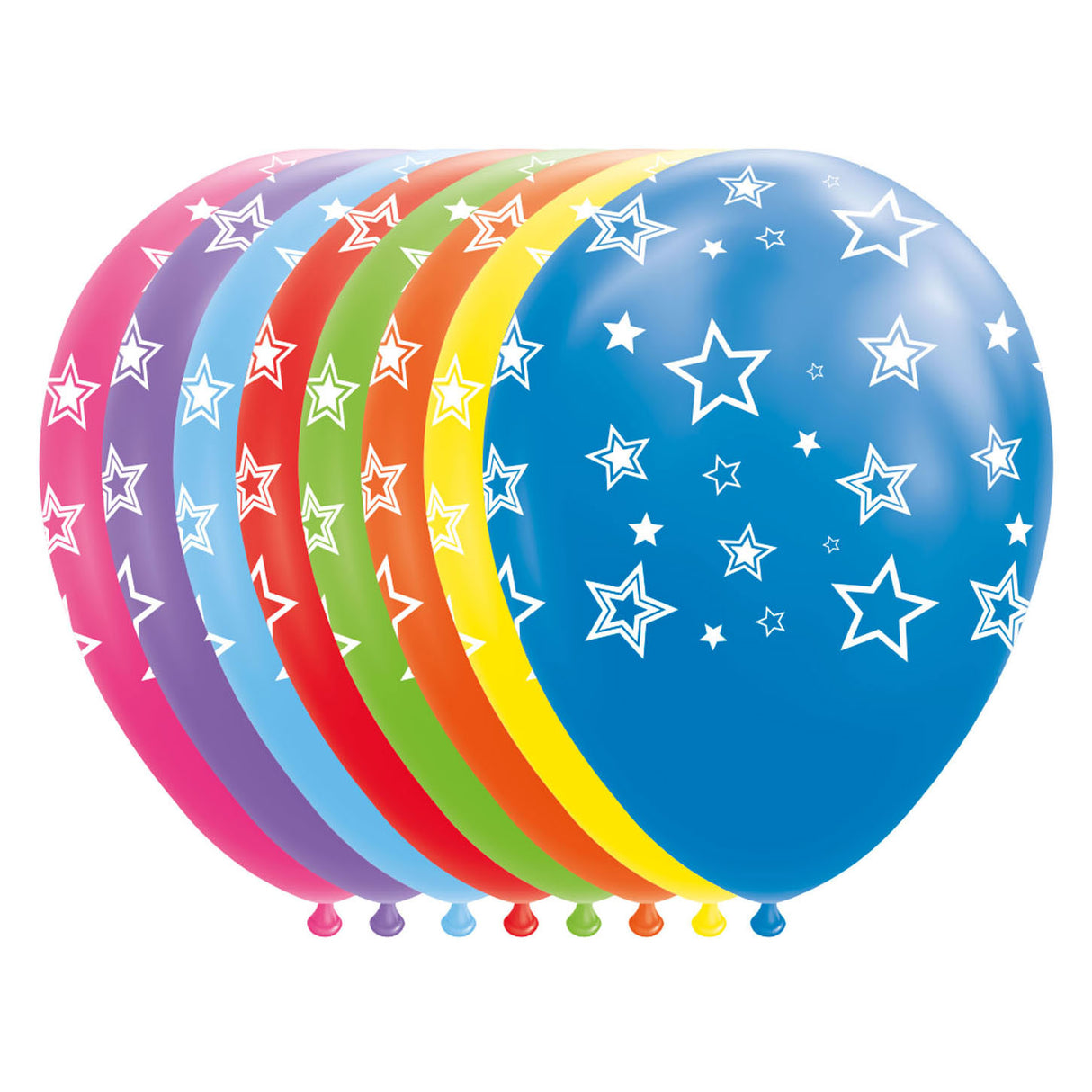 Ballons Globos étoiles mélangent les couleurs 30cm, 8pcs.