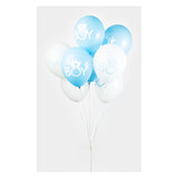 Ballons Globos fils bébé bleu blanc 30cm, 8 pcs.