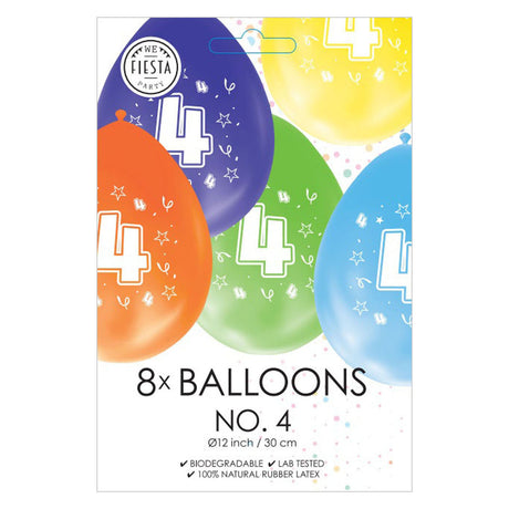 Ballons Globos numéro 4 imprimé recto-verso, 8 pcs.