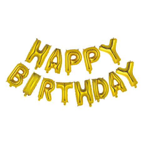 Globos ballon en aluminium texte joyeux anniversaire or