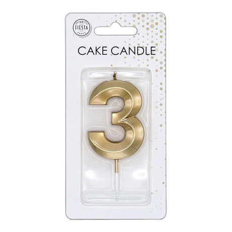 Bougie à gâteau Globos 6cm or métallique no. 3