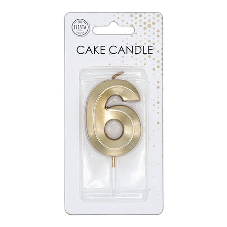 Bougie à gâteau Globos 6cm or métallique no. 6