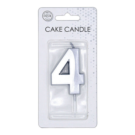 Bougie à gâteau Globos 6cm argent métallisé n°4