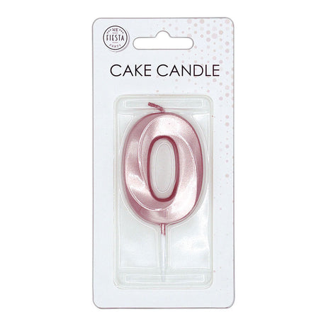 Globos taartkaars 6cm metallic rose goud no. 0