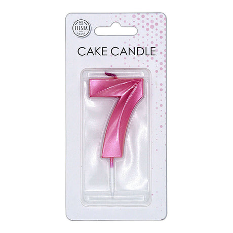 Bougie à gâteau Globos 6cm rose clair métallisé no. 7
