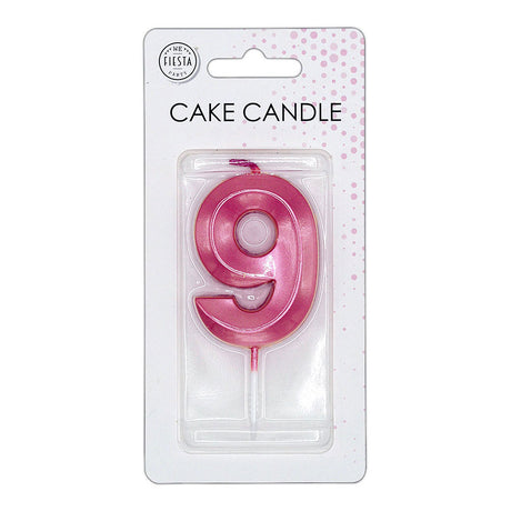 Bougie à gâteau Globos 6cm rose clair métallisé no. 9
