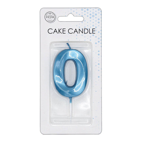 Bougie à gâteau Globos 6cm bleu clair métallisé no. 0