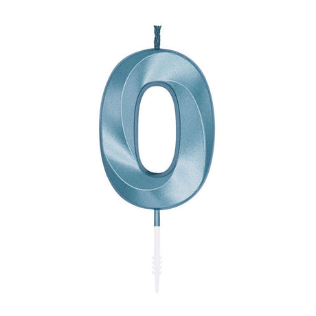 Bougie à gâteau Globos 6cm bleu clair métallisé no. 0
