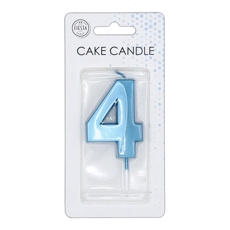 Bougie à gâteau Globos 6cm bleu clair métallisé no. 4