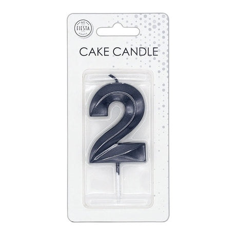 Bougie à gâteau Globos 6cm noir métallisé no. 2