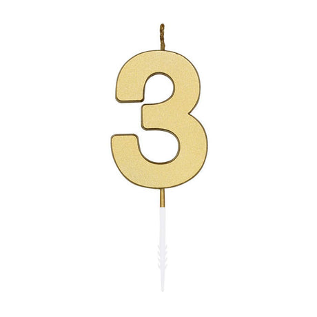 Bougie à gâteau Globos 4,5 cm or métallisé no. 3