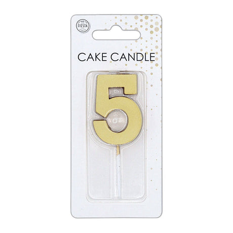 Bougie à gâteau Globos 4,5 cm or métallisé no. 5