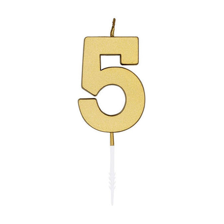 Bougie à gâteau Globos 4,5 cm or métallisé no. 5