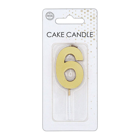 Bougie à gâteau Globos 4,5 cm or métallisé no. 6