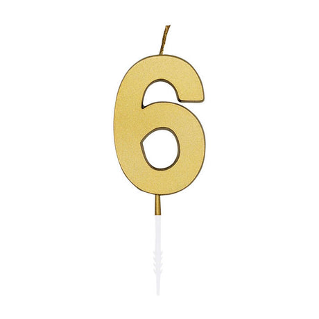 Bougie à gâteau Globos 4,5 cm or métallisé no. 6